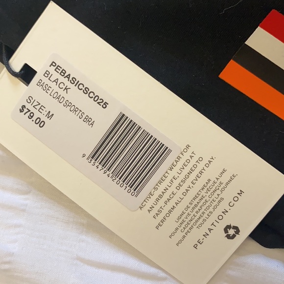 P.E Nation black longline sports bra M - Picture 3 of 3